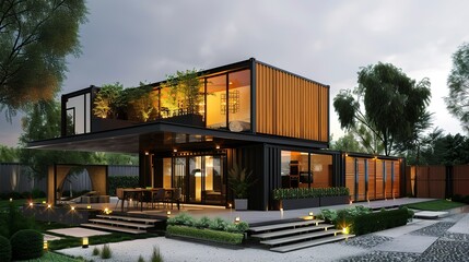 Sticker - modern container house