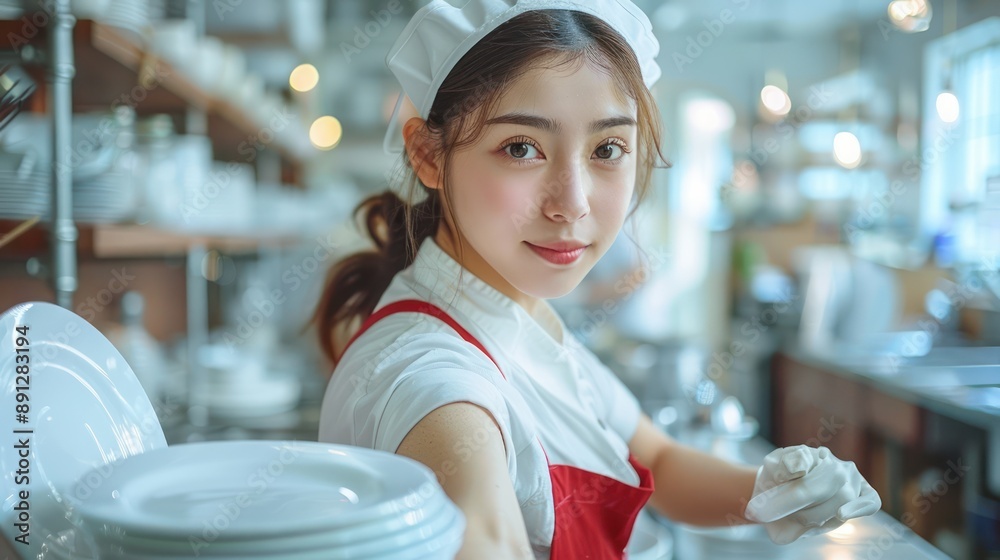 Restaurant Workers Maintaining Cleanliness And Professionalism Hygiene
