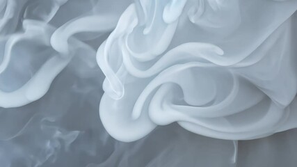 Poster - White Ink Swirling in Water Creating Abstract Shapes