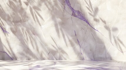 Wall Mural - beige marble wall with purple veins and shadows, minimalistic, neutral tones, backdrop for product display