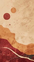 Poster - Abstract Earthy Landscape with Shapes and Textures