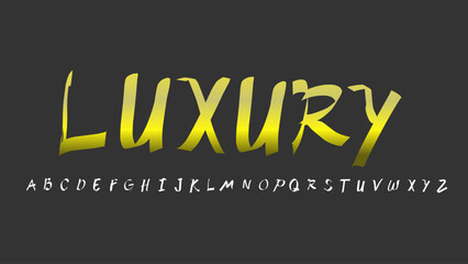 Wall Mural - Luxury Handwritten alphabet font type. Street Art graffiti style letters vector set