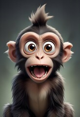 Wall Mural - A monkey with open mouth...