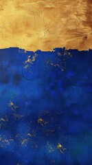 Wall Mural - Abstract Blue and Gold Textured Art Piece