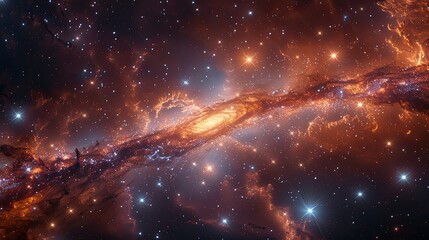 Wall Mural - A cosmic explosion background with bright bursts of light, energy waves, and vibrant colors.