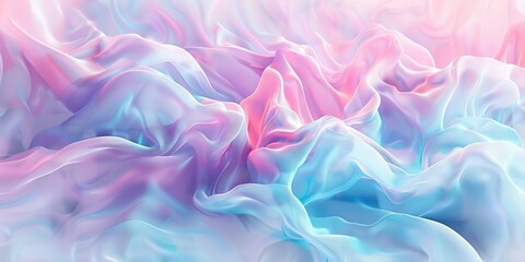 Wall Mural - Abstract Pink and Blue Fabric Waves in Soft Light