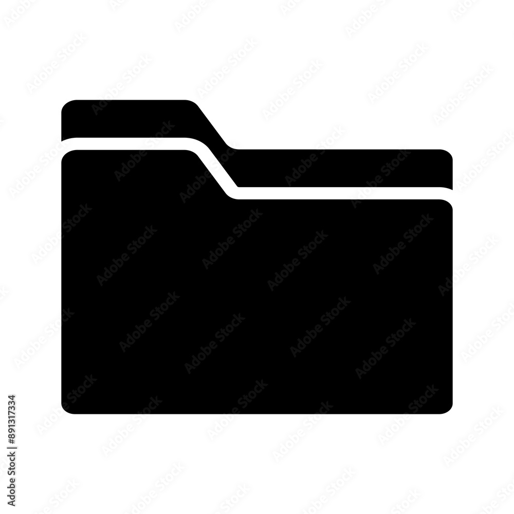 Illustration showing a black folder icon on a white background Stock ...