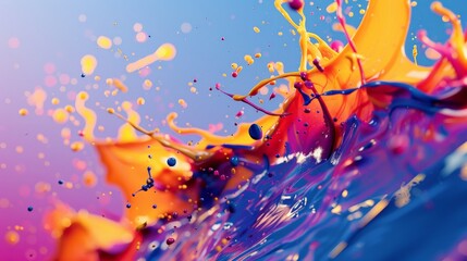 Aufkleber - A dynamic splash of vibrant paint in energetic colors, showcasing a lively and colorful explosion that portrays motion, creativity, and a burst of artistic expression.