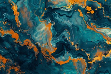 Poster - An energetic abstract painting displaying bold, dynamic swirling patterns and colors, presenting a captivating composition that evokes a sense of movement and vibrant expression.
