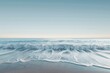 © ChaoticMind - A peaceful scene capturing ocean waves gently washing onto the sandy beach under a light blue sky. The calm tide and serene ambiance evoke relaxation and tranquility.