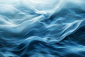 Aufkleber - This image presents an abstract interpretation of a serene ocean scene, with flowing blue waves rendered in a smooth, digital style, evoking a sense of calm and tranquility.