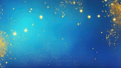 Abstract magic gold dust over Blue Beautiful golden art background