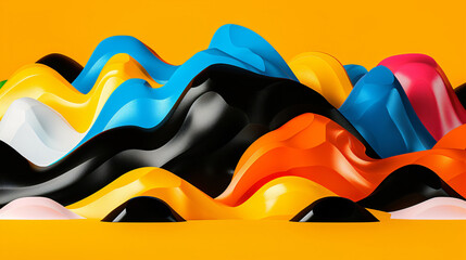 Colorful abstract waves of fluid in motion