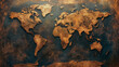 © PixelFoundry - Dotted world map in orange and gold, stylish and modern, perfect for innovative designs.