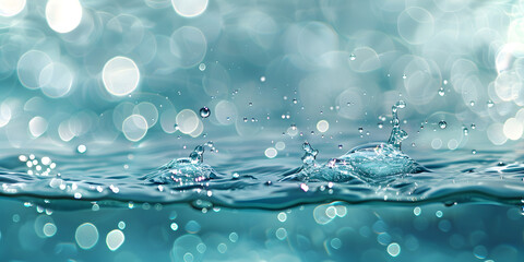 Poster - Macro photo water with splashes