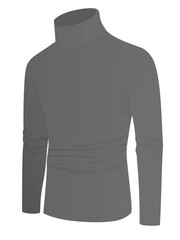 Poster - Grey  roll neck shirt. vector illustration