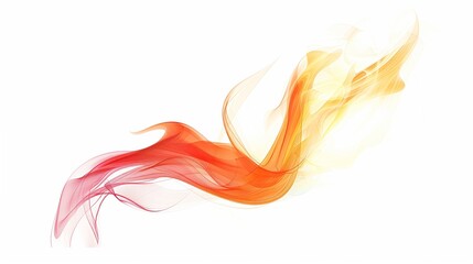 Wall Mural - Abstract Fluid Motion Artwork with Red, Orange, and Yellow Waves