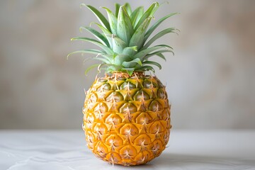 Poster - Fresh and Juicy Pineapple on a Light Background