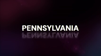 Aufkleber - Pennsylvania text with screen effects of technological failures. Spectacular screen glitch with various kinds of interference. Looped