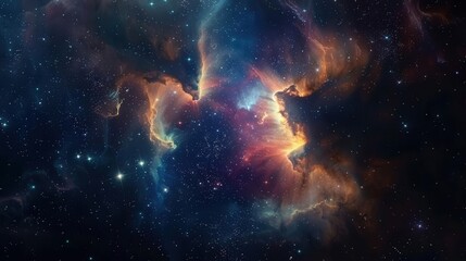 Wall Mural - cosmic journey through a breathtaking nebula swirling with vibrant gases and newborn stars distant g