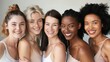 © Bijac - diverse group of women with radiant natural beauty soft lighting enhancing glowing skin genuine smiles and confidence