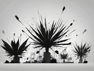 Wall Mural - Black and white contrast background