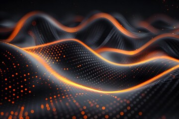 Poster - Dynamic Waves of Light and Color in a Digital Landscape
