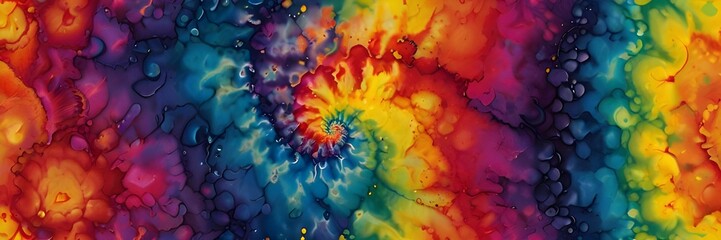 Wall Mural - Rainbow Tie Dyed Fabric Banner