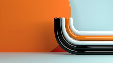 Wall Mural - Simple and vibrant abstract background with bold lines and gradient effects perfect for industrial and technology-focused presentations 3D Illustration image , Minimalism,