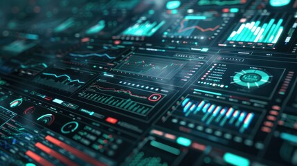 Poster - new analytics concept utilizes big data technology for business finance.