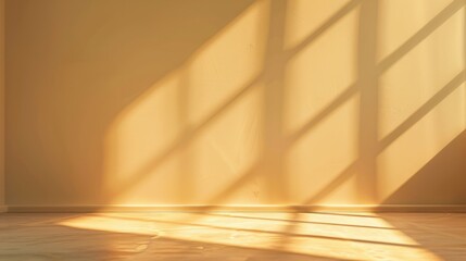 Poster - background image for design or product presentation, with a play of light and shadow, in light, warm