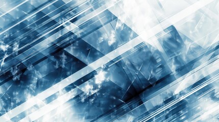 Poster - Abstract techy background featuring blue and white digital patterns, creating a high-tech and sleek look.