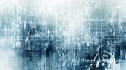 Poster - Abstract techy background featuring blue and white digital patterns, creating a modern and innovative look.