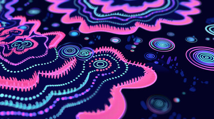 Wall Mural - Intricate and mesmerizing patterns of pulsating bioluminescent o