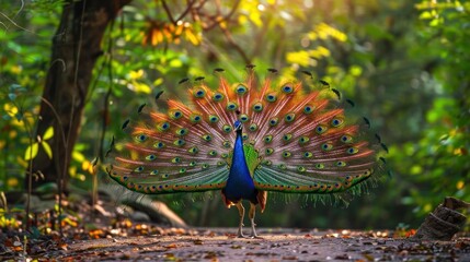 Wall Mural - Peacock in its full glory