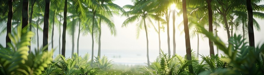 Canvas Print - Palm Trees in the Jungle.