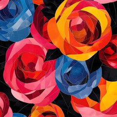 Sticker - abstract background with roses