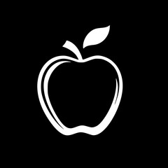 Sticker - black and white of apple icon illustration