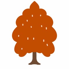 Sticker - autumn tree icon, flat style