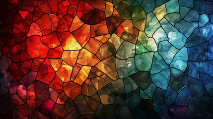 Poster - colorful stained glass background