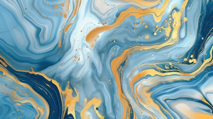 Wall Mural - Abstract blue gold floral marble texture background