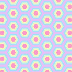 Wall Mural - Seamless geometric pattern.Colorful pastel repeat pattern.Hexagon graphic vector illustration background.