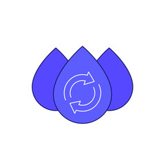 Poster - reuse water icon with outline, vector