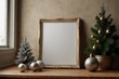 © najamulhassan - blank frame mockup, christmas interior mockup