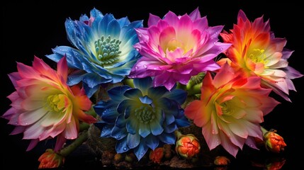 Wall Mural - Beautiful colorful cactus flowers