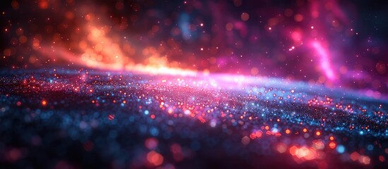 Poster - Abstract Galaxy with Red and Blue Lights