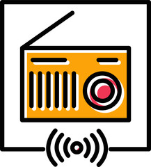 Sticker - Radio Vector Icon