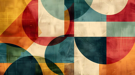 Poster - Vintage abstract geometric shapes background