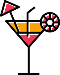 Sticker - Cocktail Vector Icon