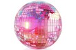 © Suphakorn - Vibrant pink disco ball reflecting colorful lights, perfect for party, dance, or celebration themes in stock photos.